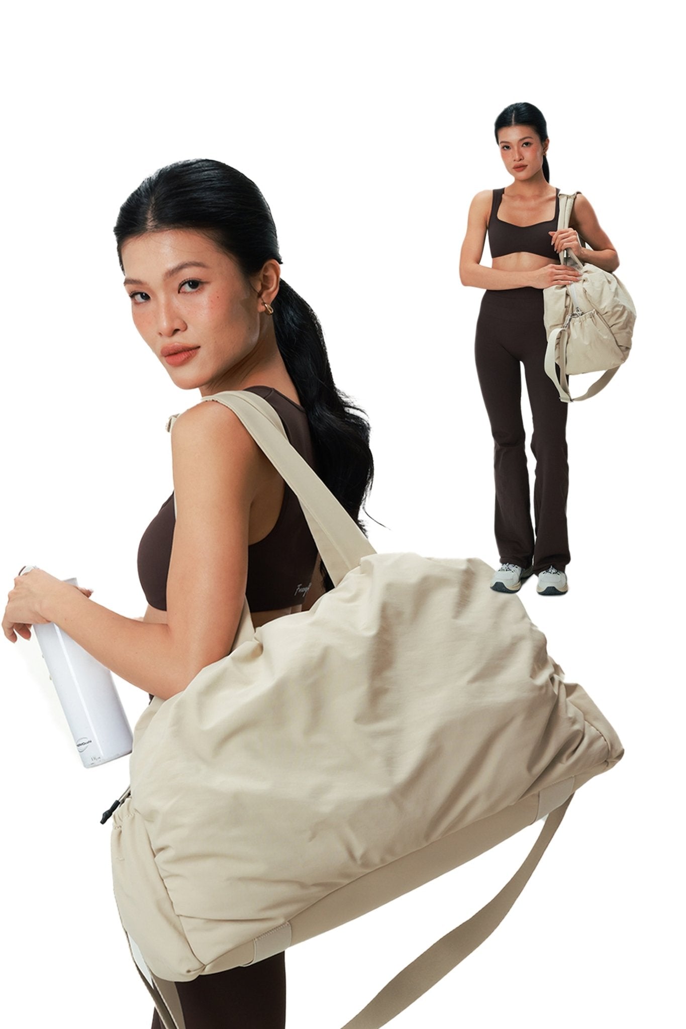 Beige - bag with model